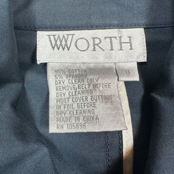 Worth Double Breasted Trench Jacket Size 0 and Matching Shorts size 4 Dark Blue - Picture 7 of 13